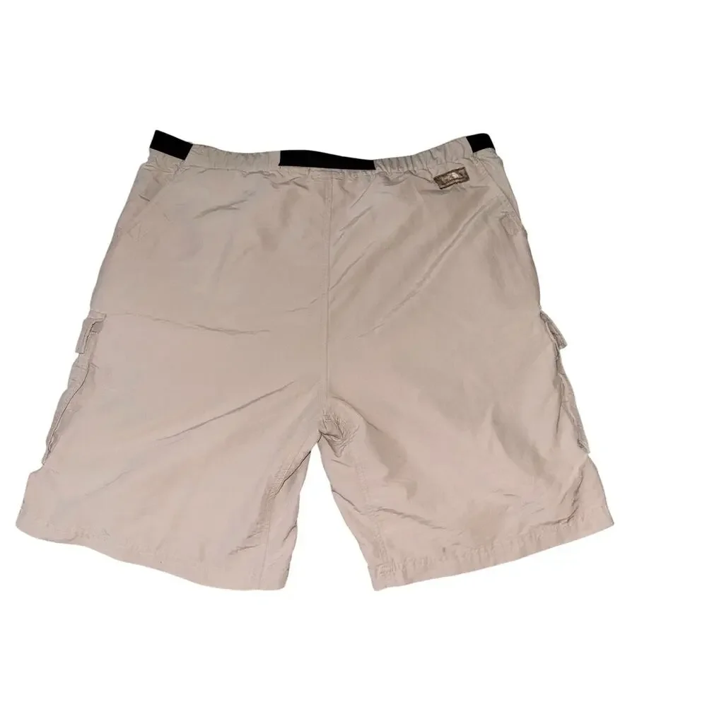 The North Face Beige Nylon Belted Cargo Shorts Outdoor Hiking Men's Size L